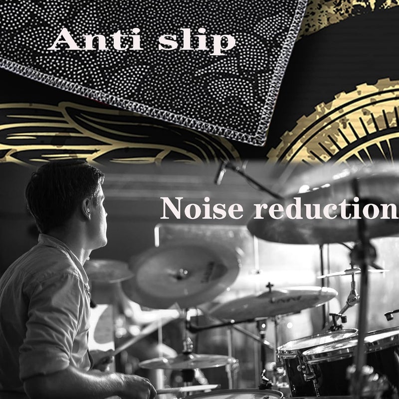 PRIHALF Drum Rug, Drum Set Carpet,Bedroom Living Room Decor,Soundproof Rug Pads Drum Accessories for Drum Set,Non-Slip Carpet,Great Gift for Drummers,100% Polyester(B,5.2 * 6.5(160 * 200cm) ft) - Image 5